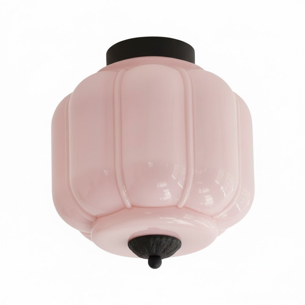 Vintage Eloise Milk Glass Flush Mount Ceiling Light - Vintage Charm Soft Glow T287