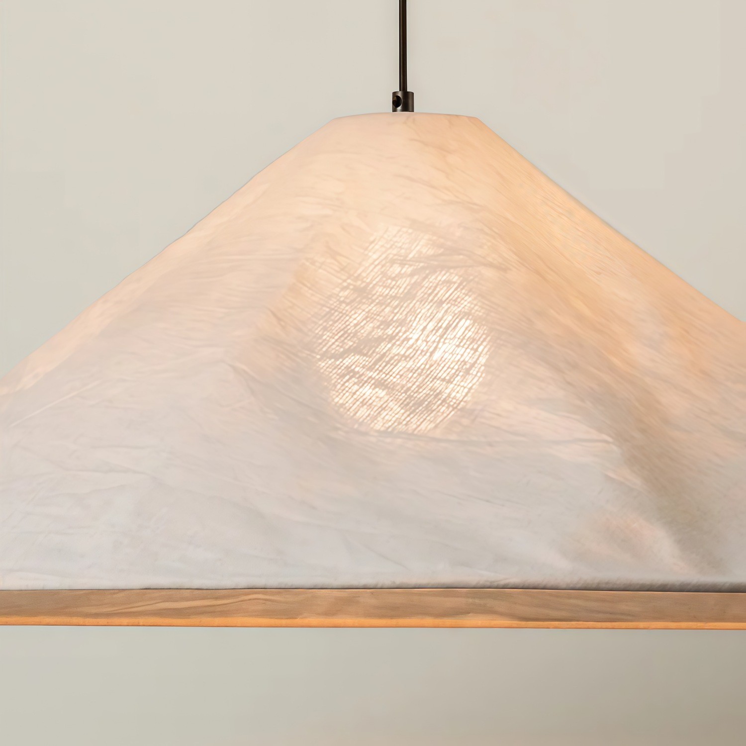 Zalen Textured Pleated Linen Pendant Lamp - Neutral Fabric Style Pendant Lamp for Bedroom & Living Room T649