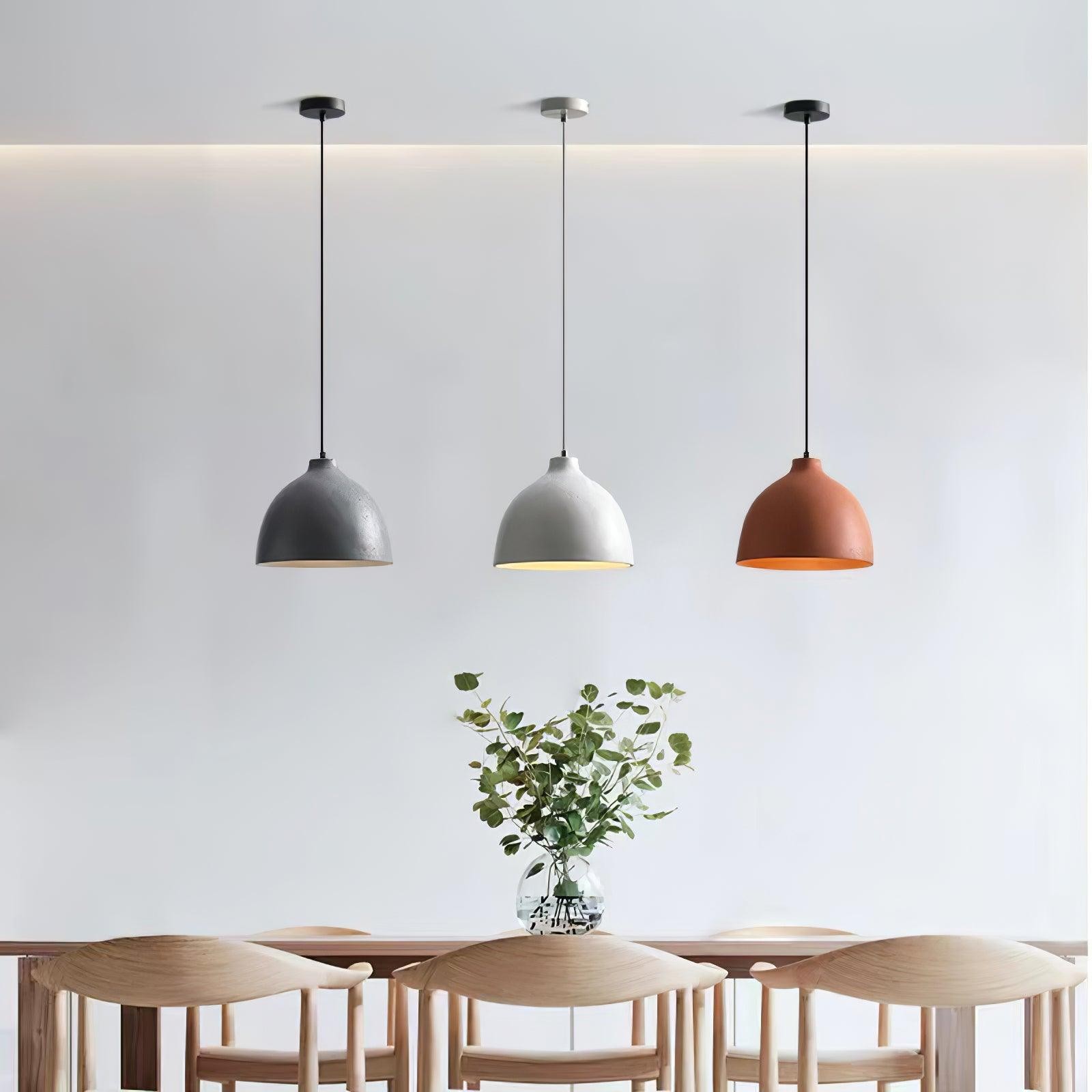 Modern Minimalist Industrial Resin Bowl LED Pendant Light M433