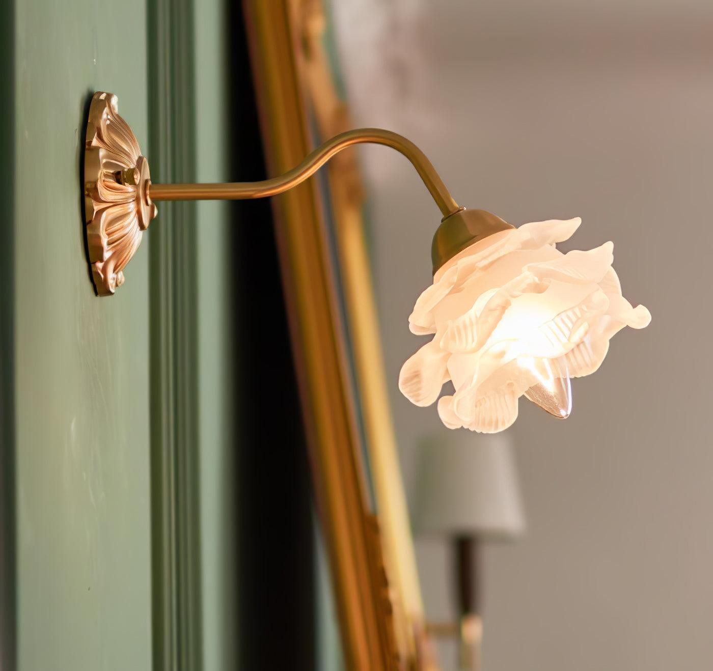Brass Rose Wall Light M403
