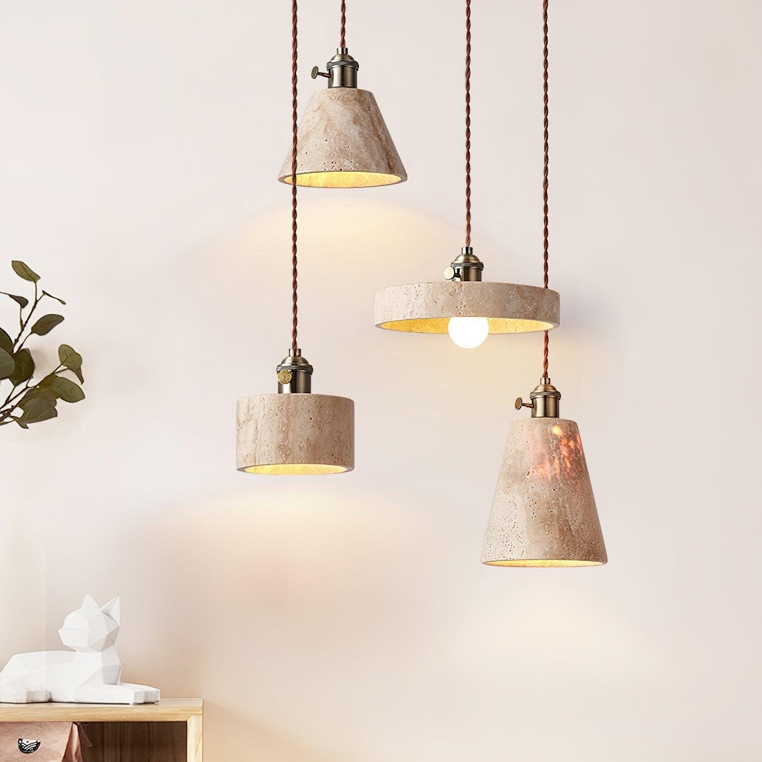 Alagusmo Minimalist Travertine Pendant Light D892