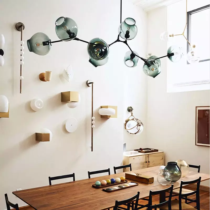 Asymmetrical Articulated Globe Branching Bubble Chandelier