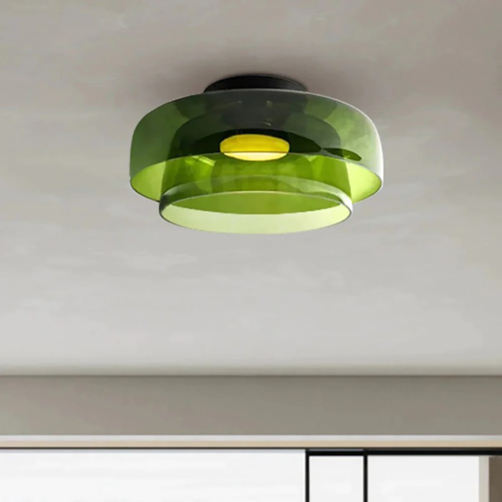 Nordic Morandi Glass Bowl Shaped Ceiling Lamp S144
