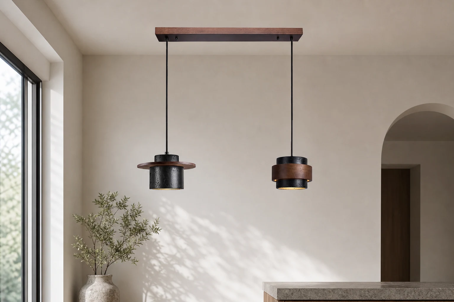 Lampa wisząca Marnox D134 w scenerii ciepłego pomieszczenia