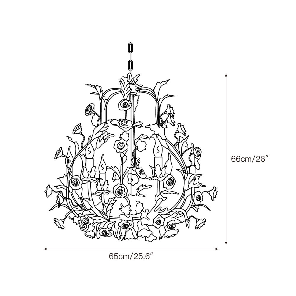 Ceramic Rose Chandelier D673