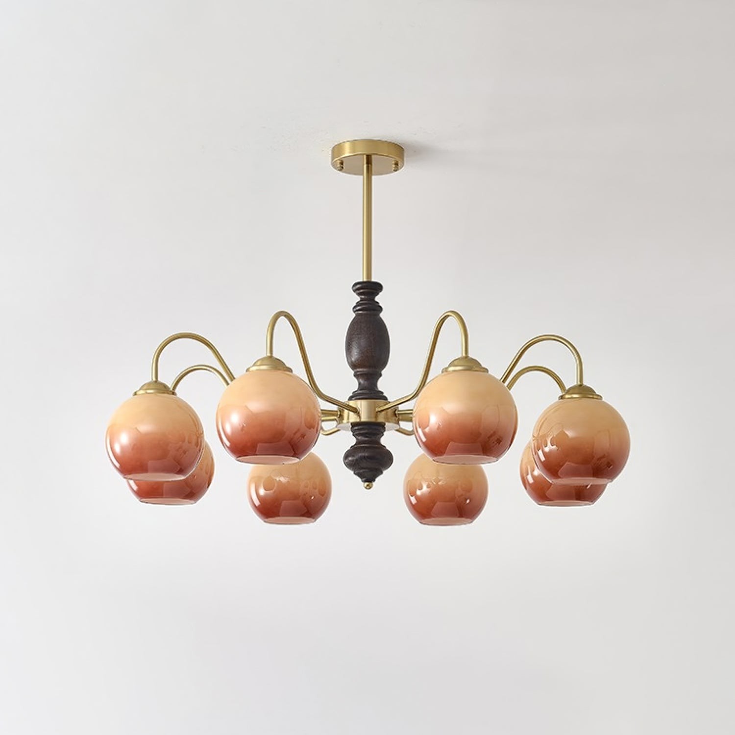 French Medieval Style Caramel Orb Chandelier M82