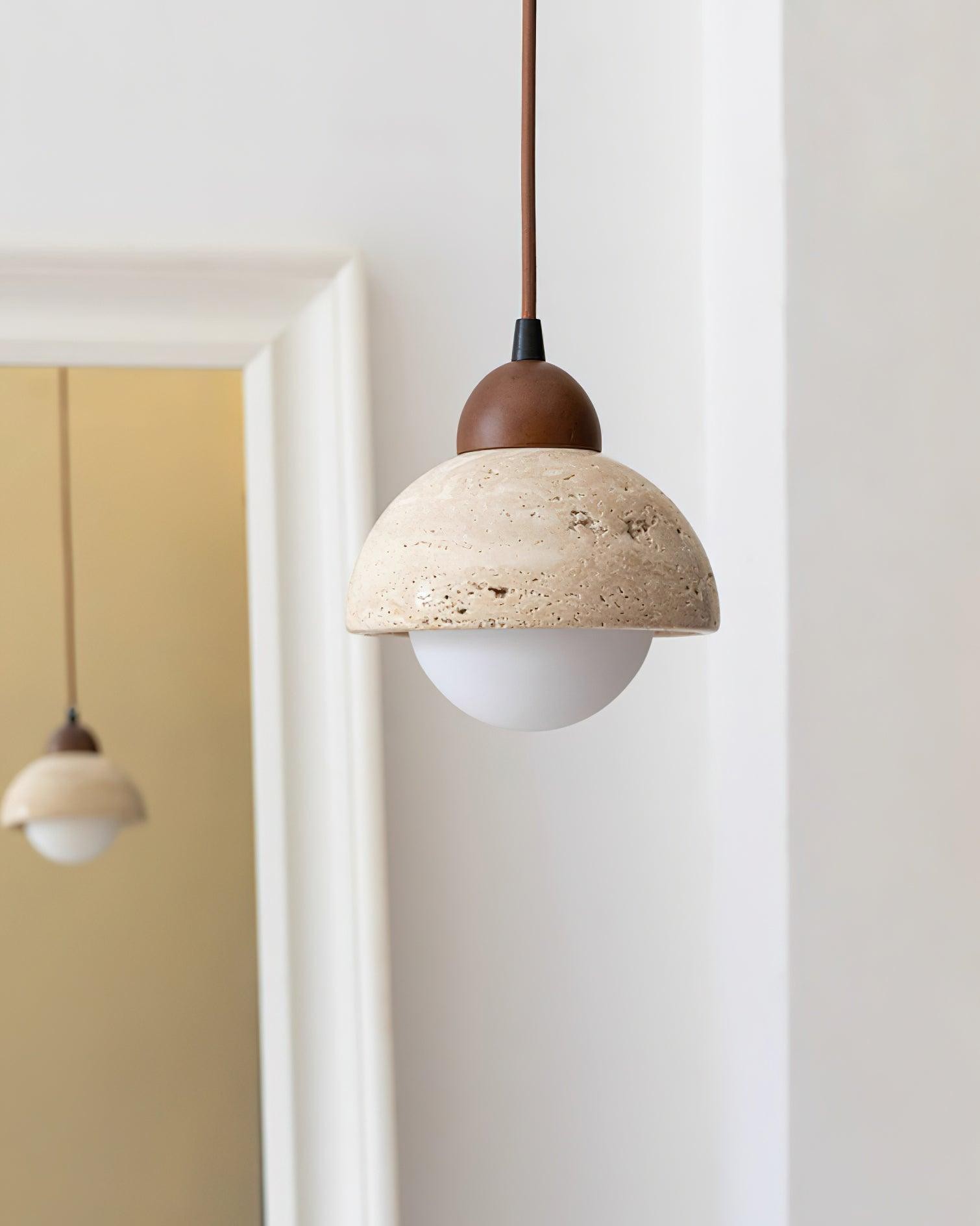 Yellow Travertine Wabi-Sabi Style Pendant Lamp M200