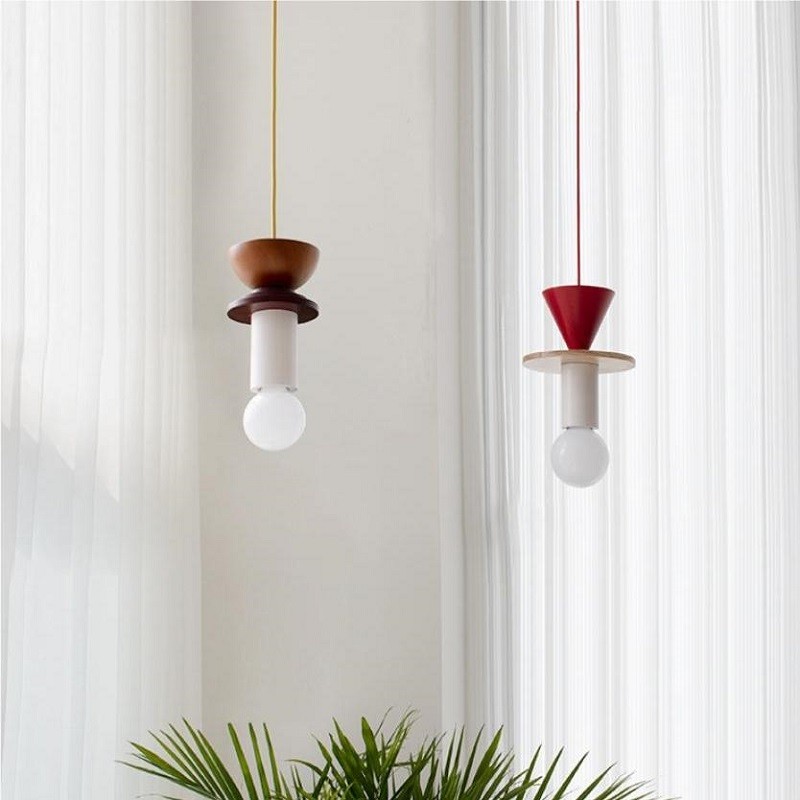 Creative Color Block Wooden Pendant Light S166