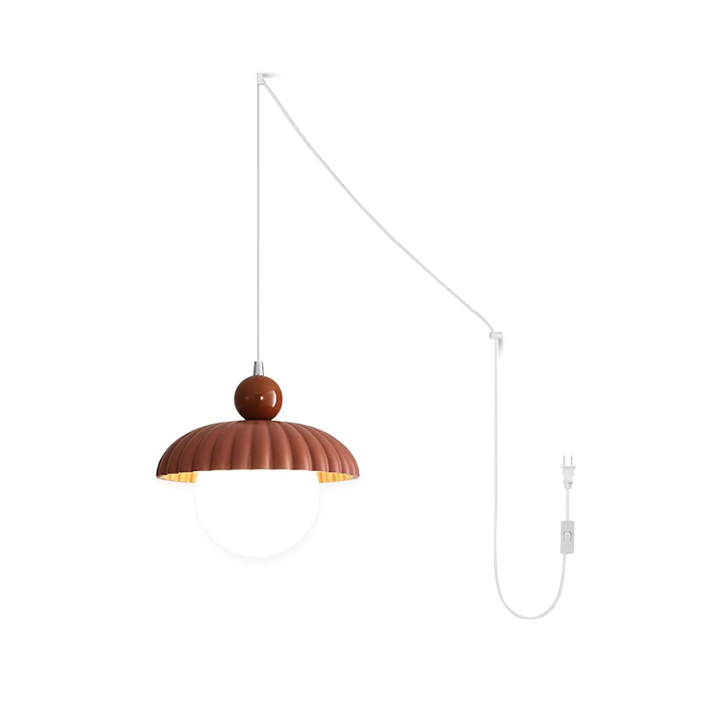 Creative Spherical Straw Hat Vertical Line Pendant Lamp M292