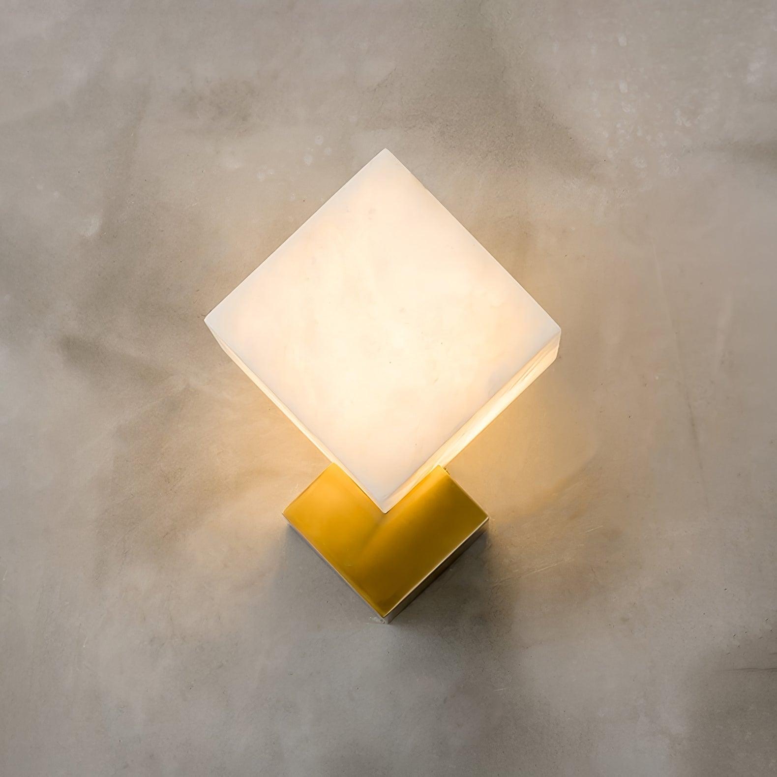 Block Alabaster Wall Sconce D387