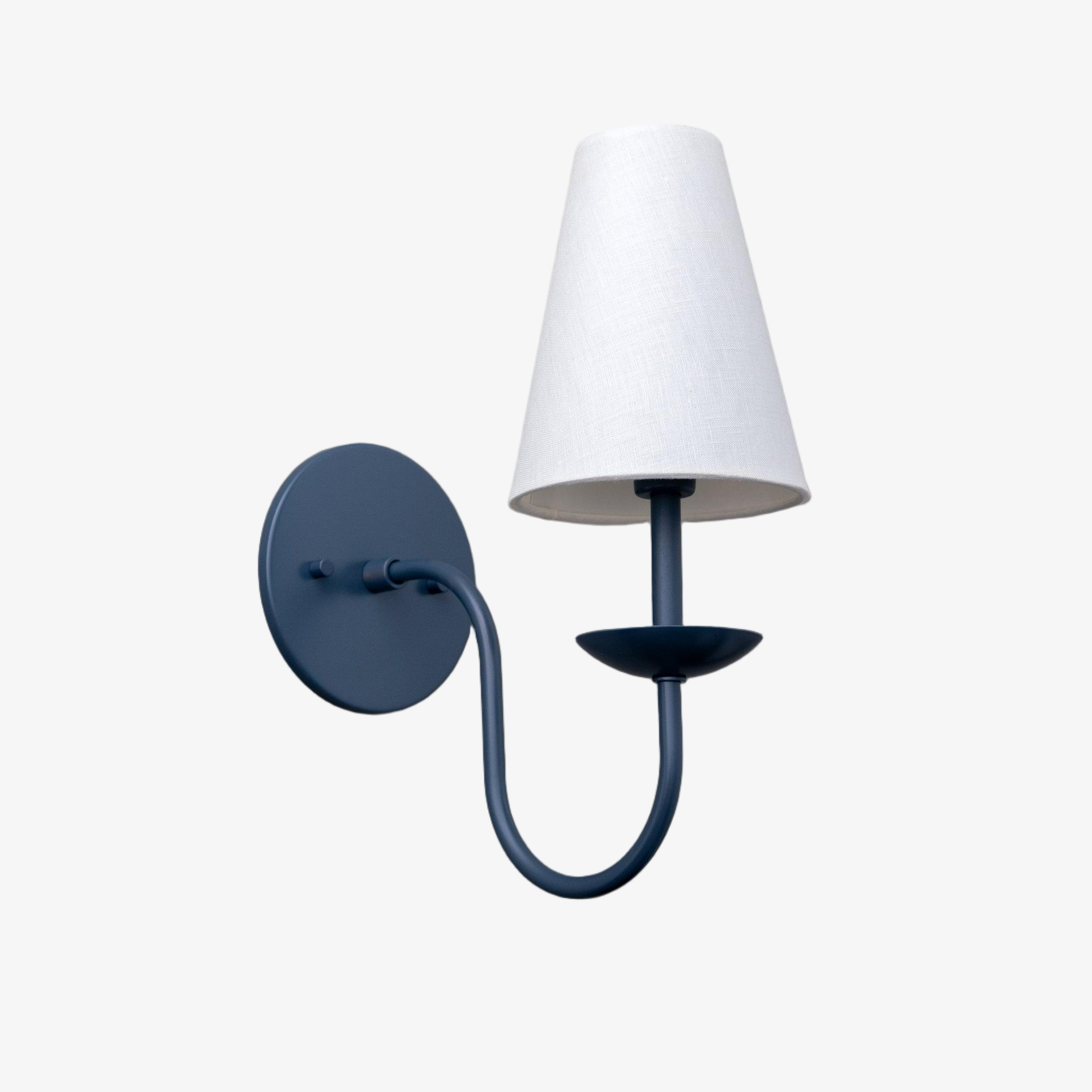 Curva Metal White Linen Sconce - Classic Brass Wall Light for Bedrooms T398