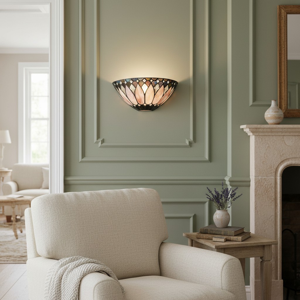 TF Brooklyn Elegant Wall Light - Art Deco Glass Wall Sconce for Living Room or Hallway T639