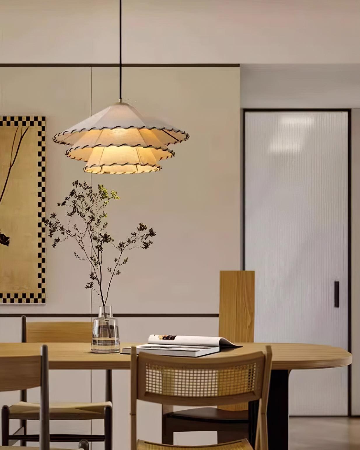 Vinatge Lotus Leaf Fabric Pendant Light M343