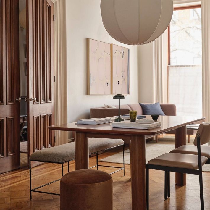 Alvian Pendant Light - Linen Shade with Adjustable Height for Cozy Dining T216