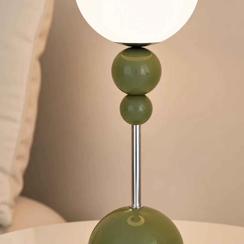 Zbliżenie na materiał i wykończenie lampy stołowej M272