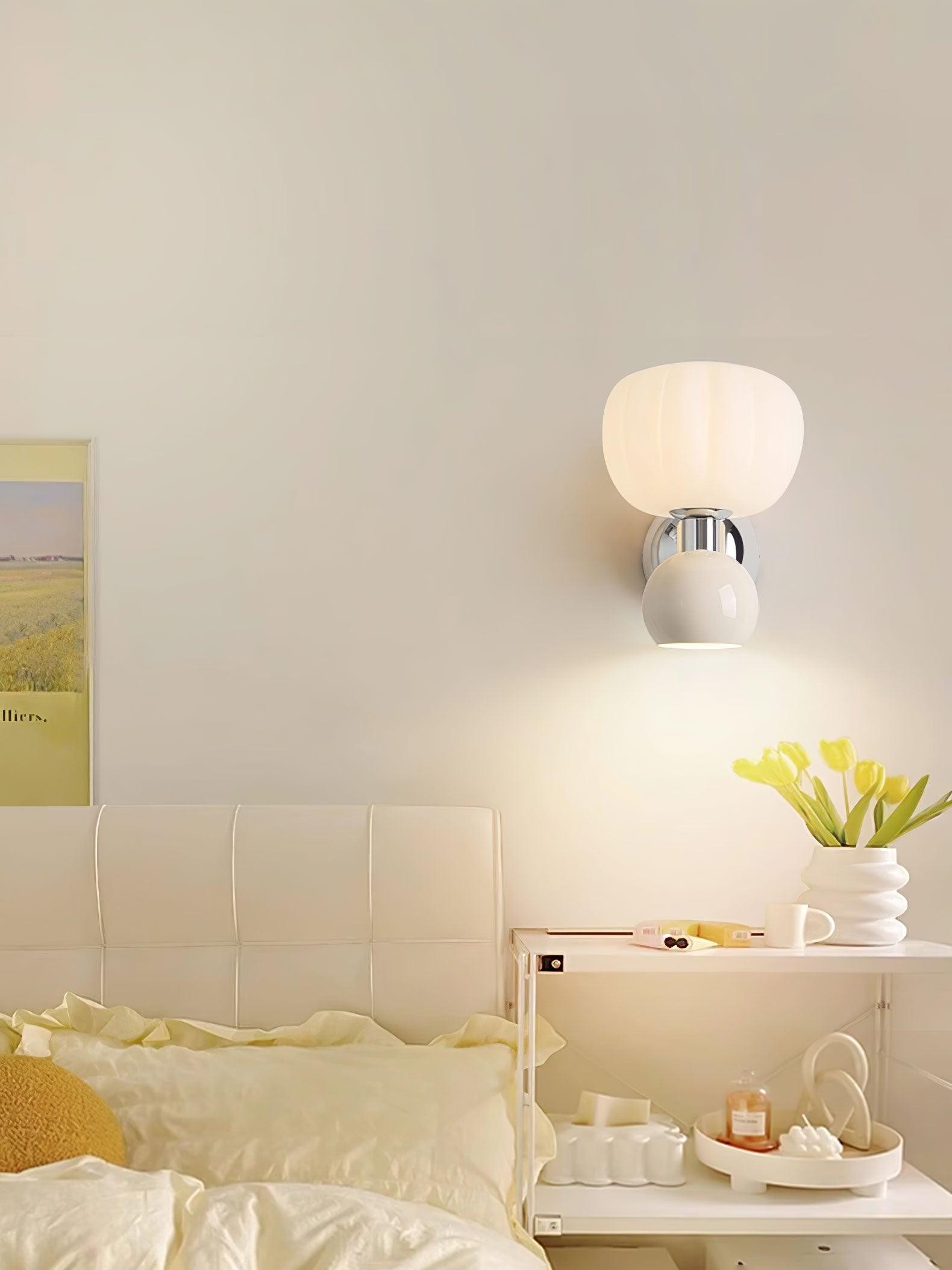 Cream Style Bedroom Bedside Pumpkin Wall Sconce M540