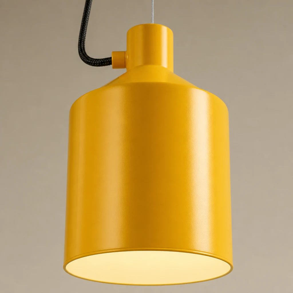 Zbliżenie klosza i wykończenia lampy wiszącej HOLBEN Flask