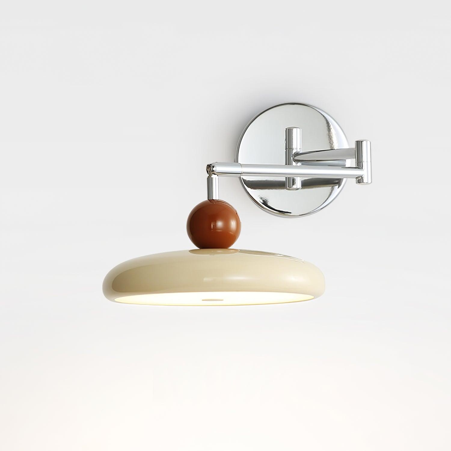 Cream Style Adjustable Swing Arm Disc Reading Wall Lamp M243