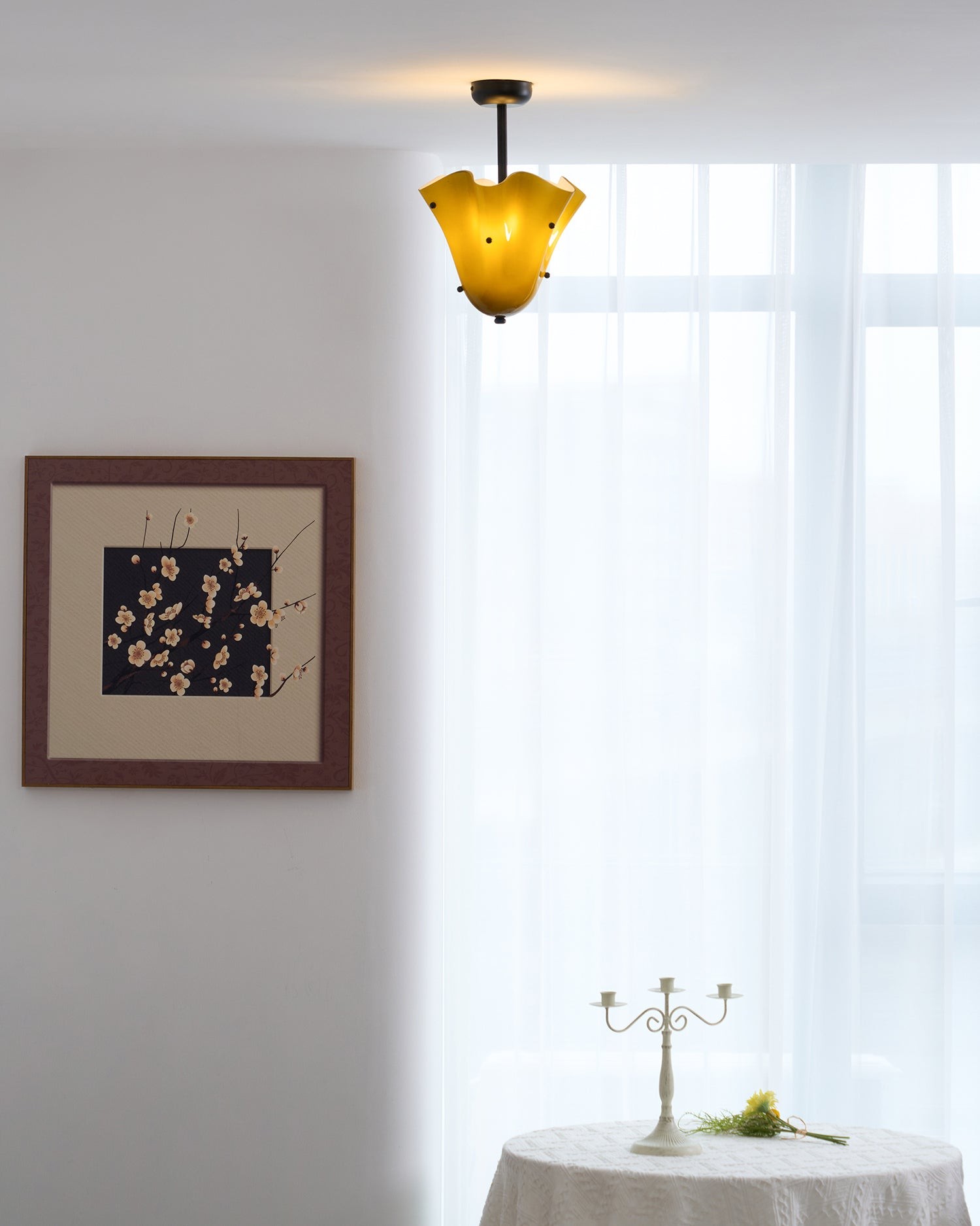 Bellina Decorative Glass Ceiling Light - Modern Sculptural Flush Mount T282