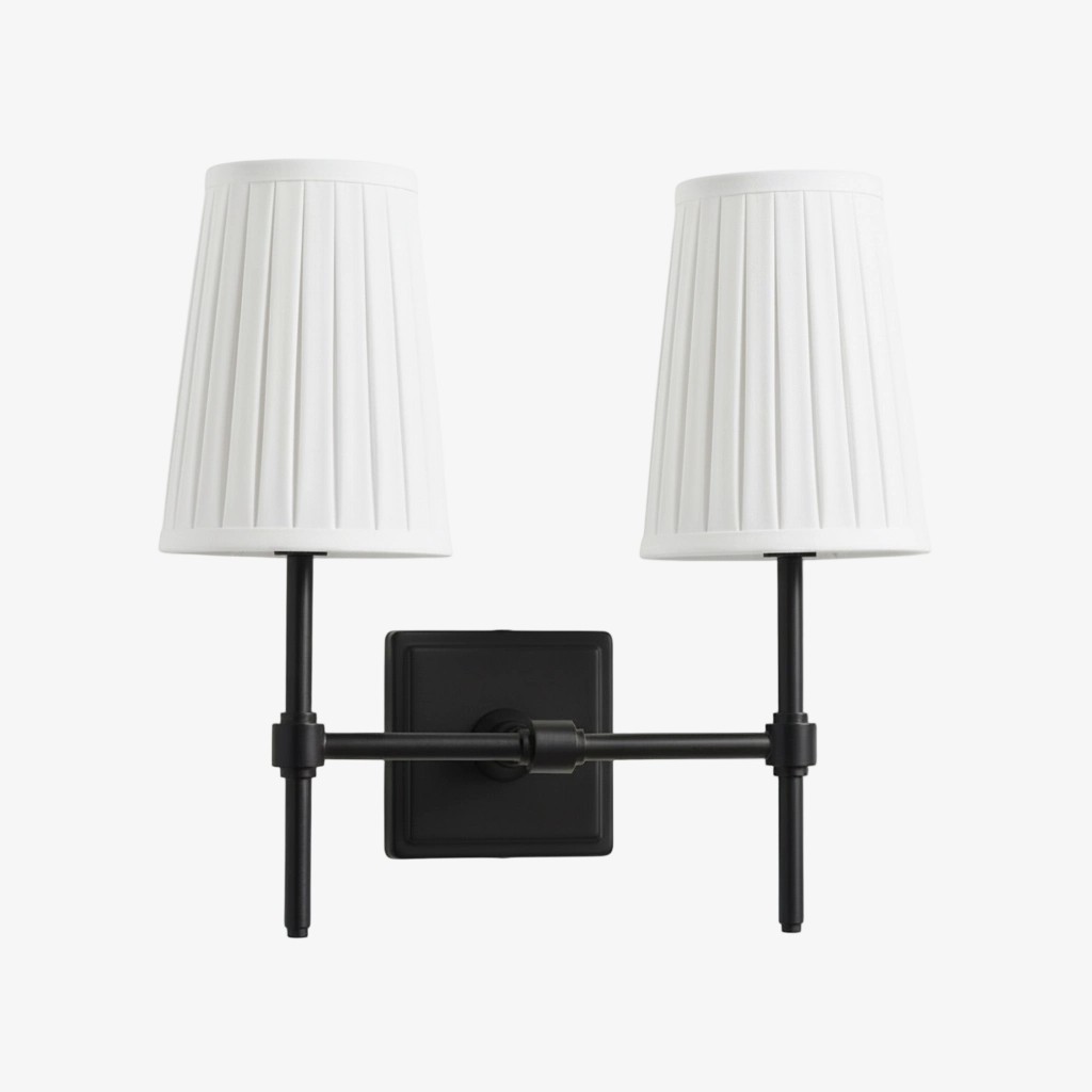 Derlina White Linen Shades Wall Lamp – Retro Metal Multi-Head Lighting Fixture T273