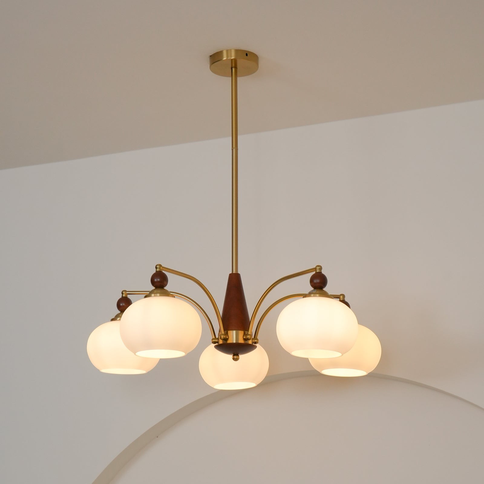 Vintage Multihead Persimmon Chandelier M431