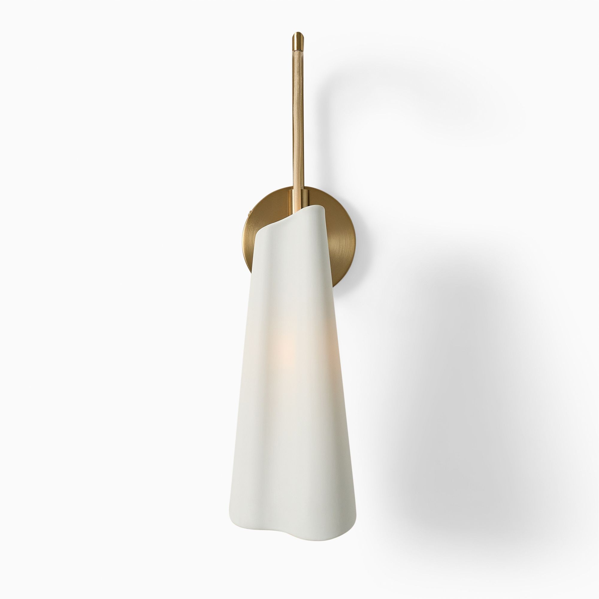 Orovia Sleek Wall Sconce – Ceramic & Metal Champagne Brass T250