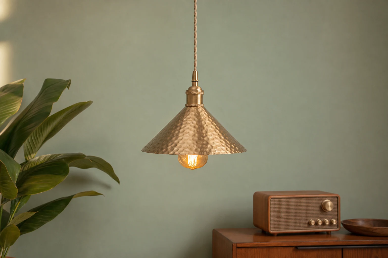 Lampa wisząca VEVIXA w scenie lifestylowej z kontekstem otaczającego pomieszczenia