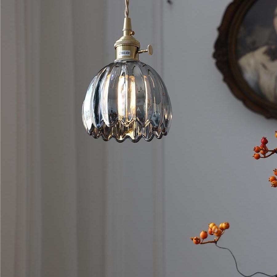 Japanese Retro Glass Flower Pendant Light S28