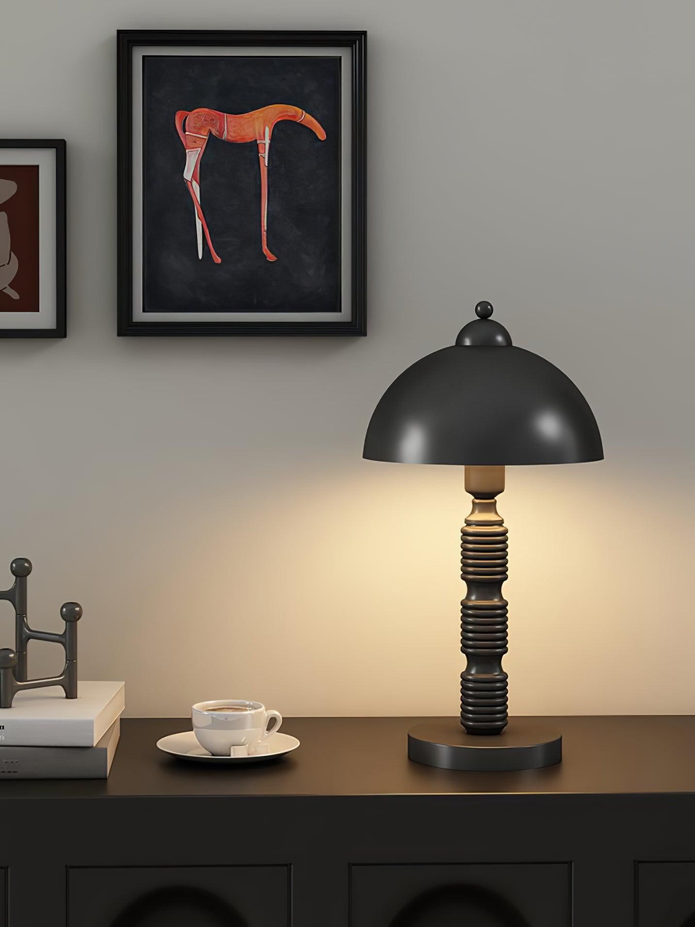 Nordic Iron Round Shade Pleated Base Table Lamp M360