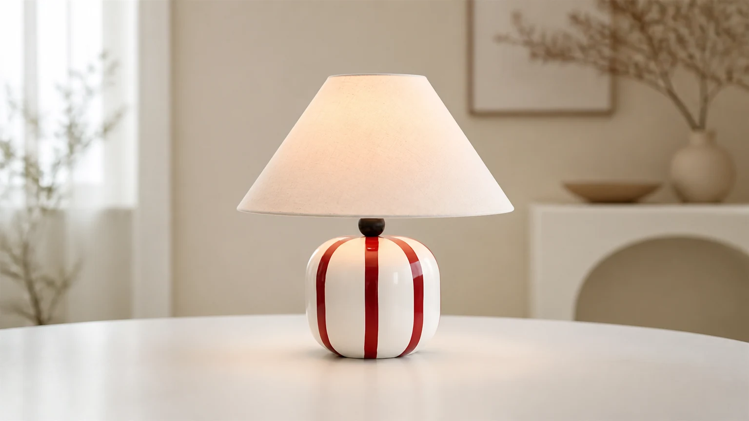 Lampa stołowa Lollipop Bliss D313 stylizowana na jasne wnętrze