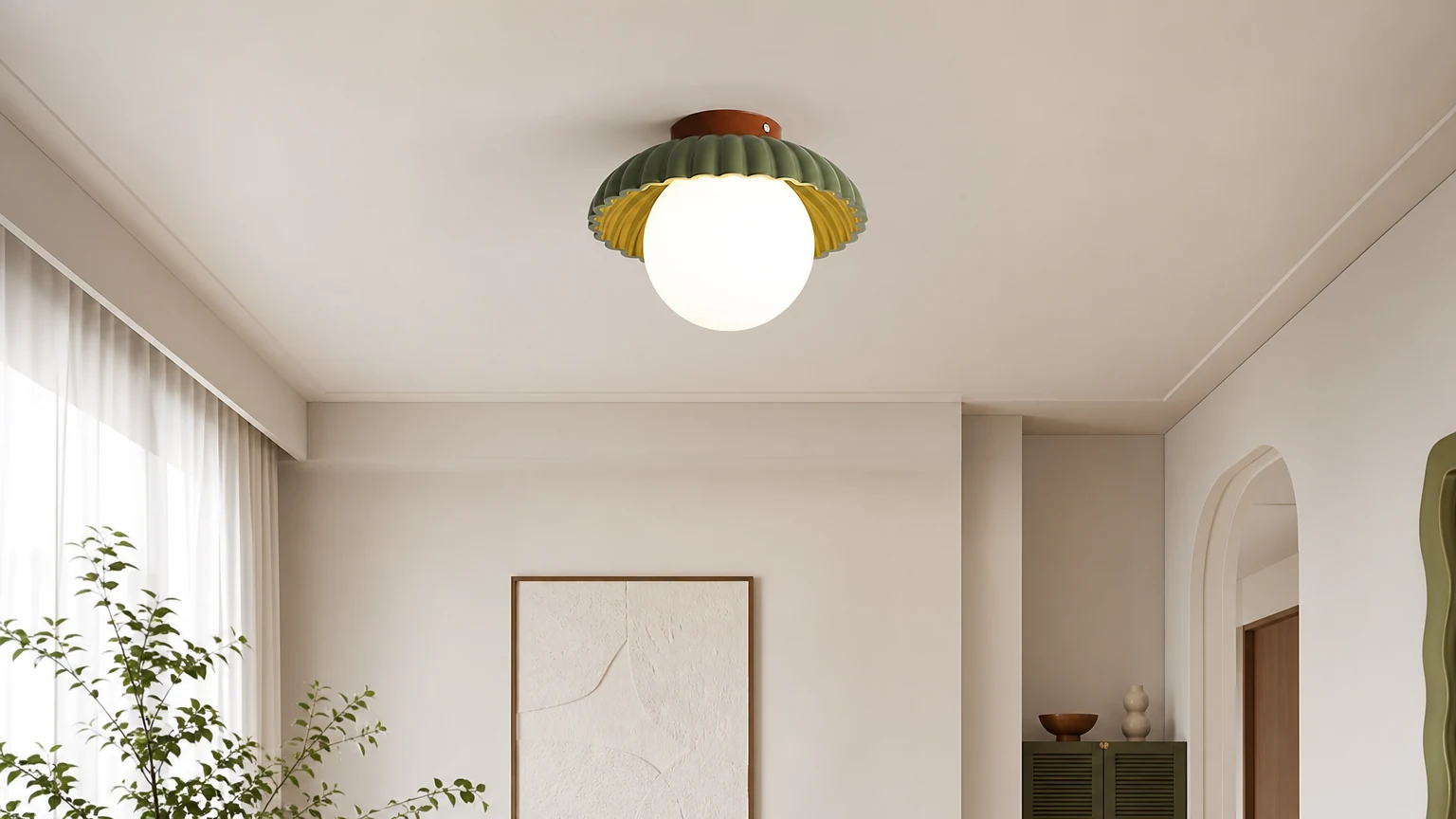 Lampa sufitowa Alien Cream Style M178 w ciepłej oprawie wnętrza