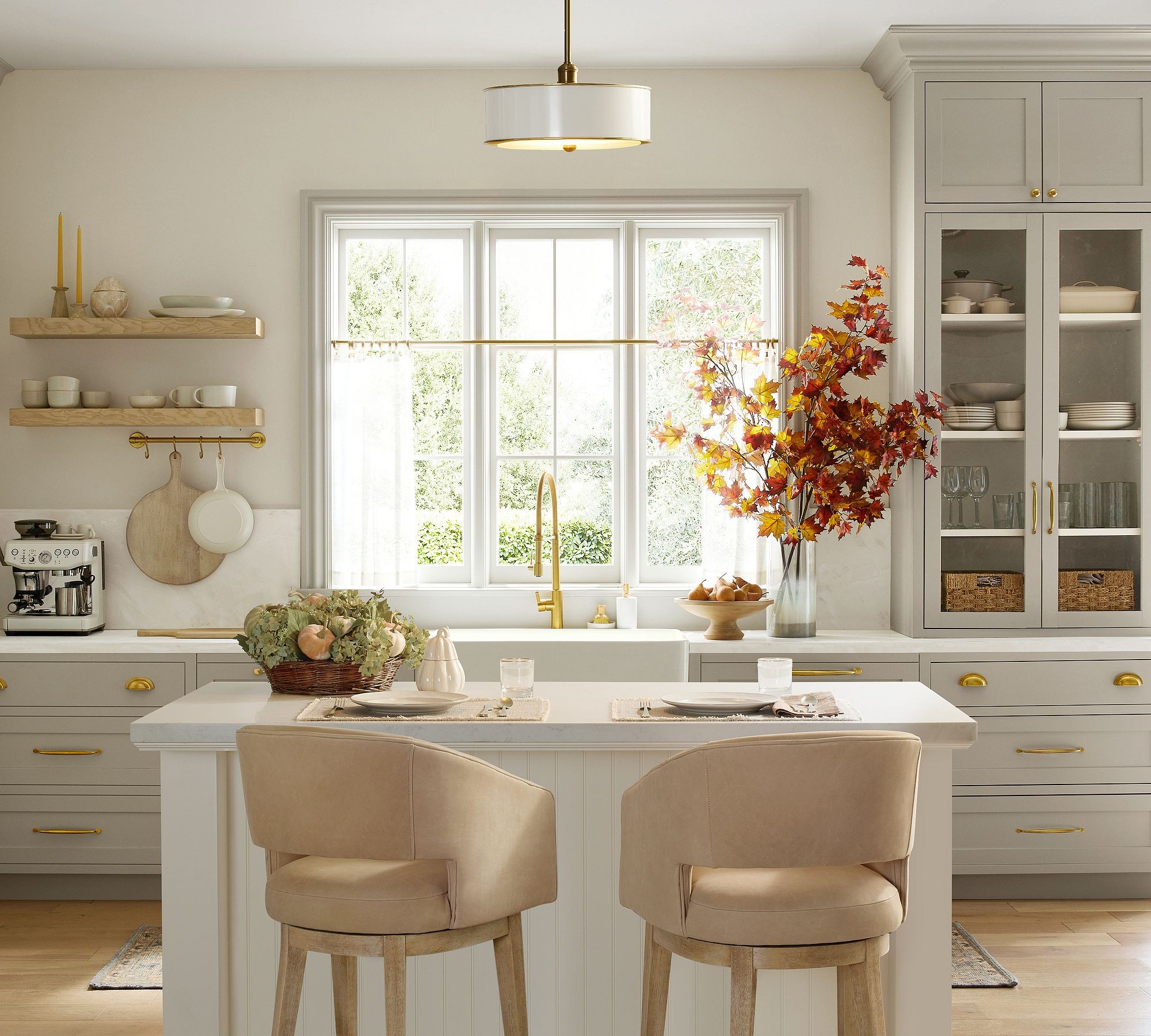 Forvara Metal Drum Pendant Light - Farmhouse Style Kitchen Island Lighting T146
