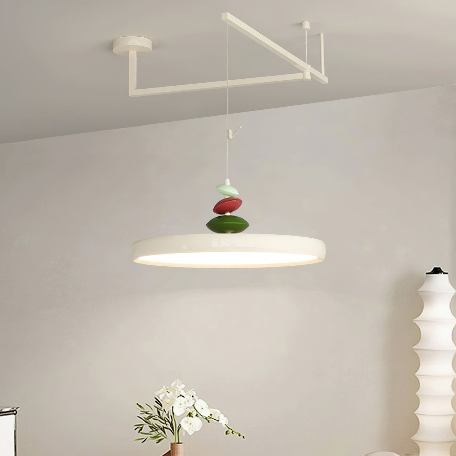 Swing Arm Stone Pendant Light M511