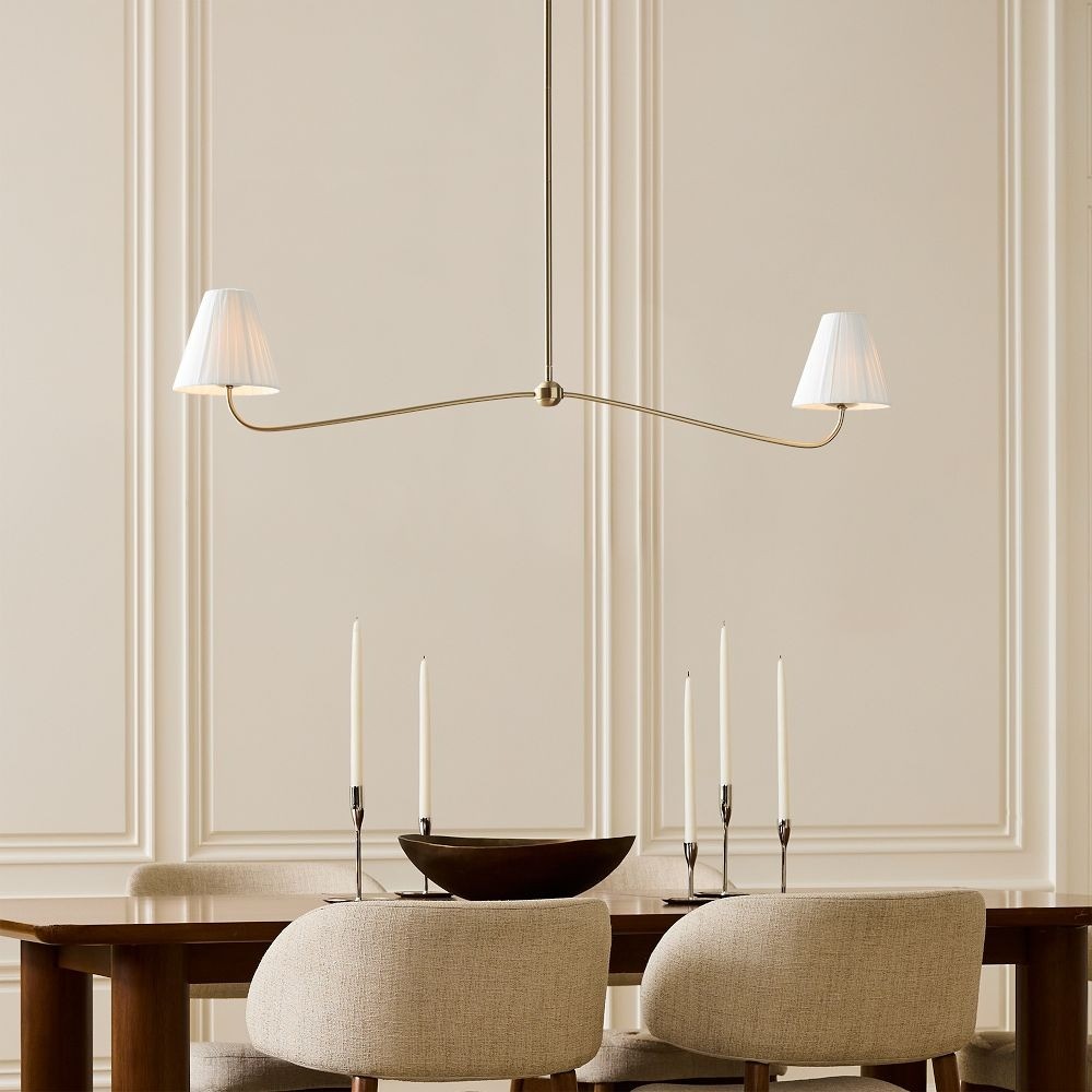 Fibura Elegant Linen Shade Chandelier – Modern Design for Living Room & Office T247
