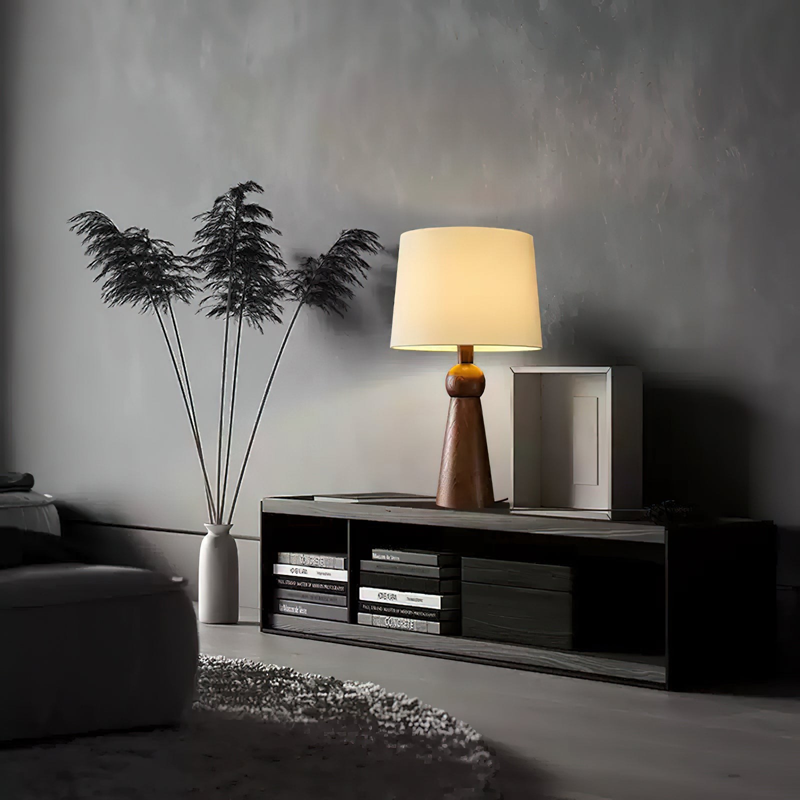 Nordic Retro Solid Wood Fabric Table Lamp M87