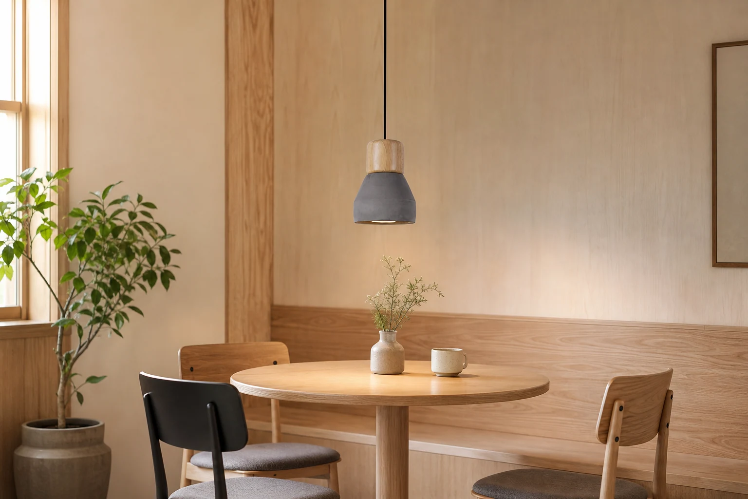 Andenon Cement Pendant Light in a lifestyle room setting