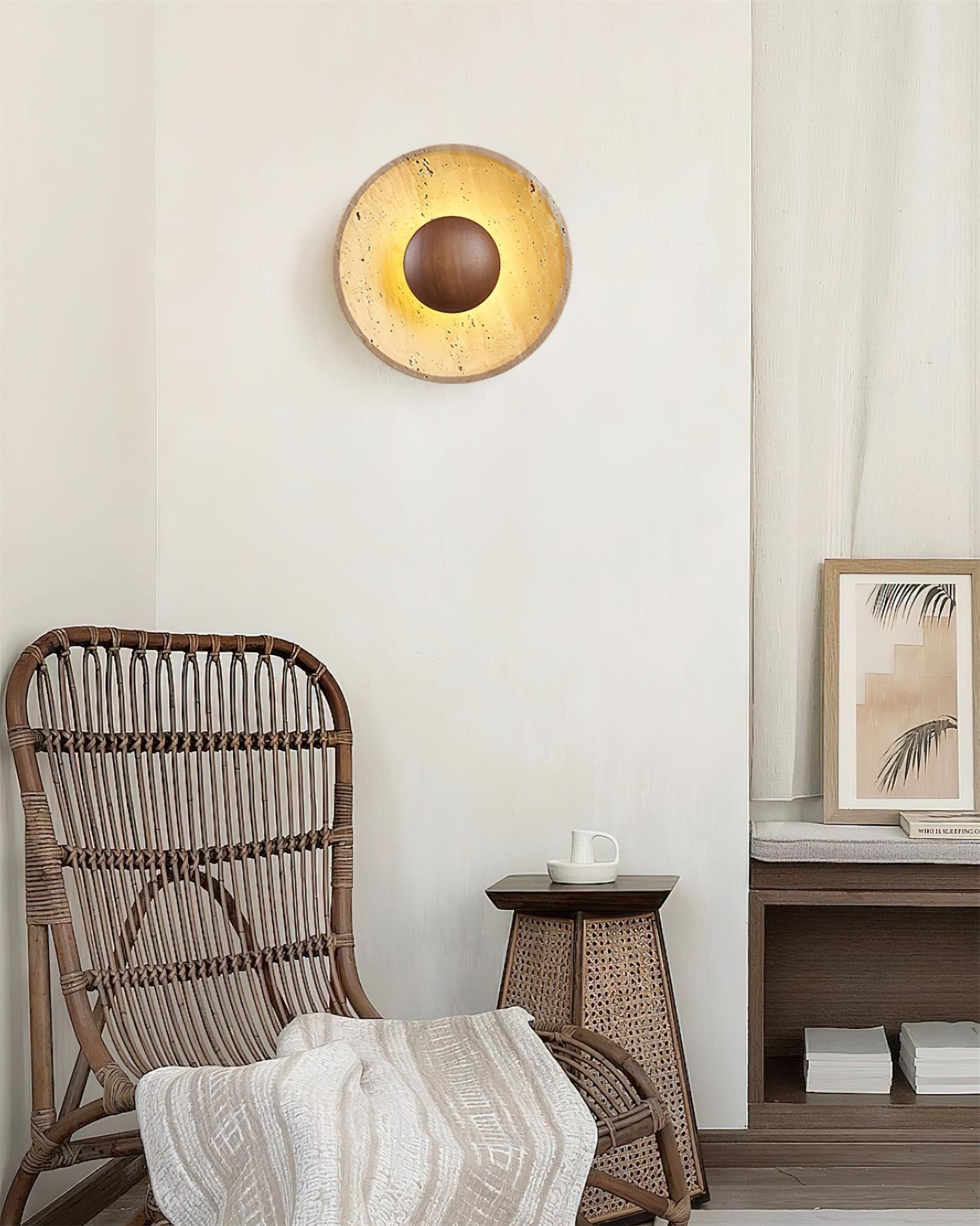 Cream Style Wooden Sphere Wall Lamp M250