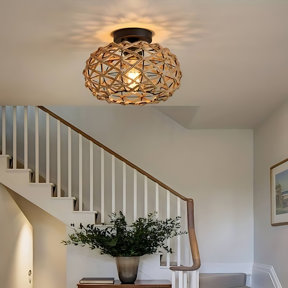 Plafonnier bohème D778 dans un escalier ou une entrée