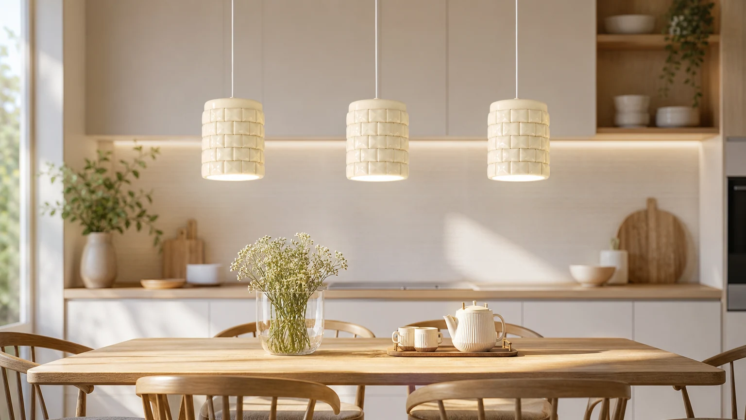 Lampa wisząca Lysne Girl D410 w scenie jasnego pomieszczenia