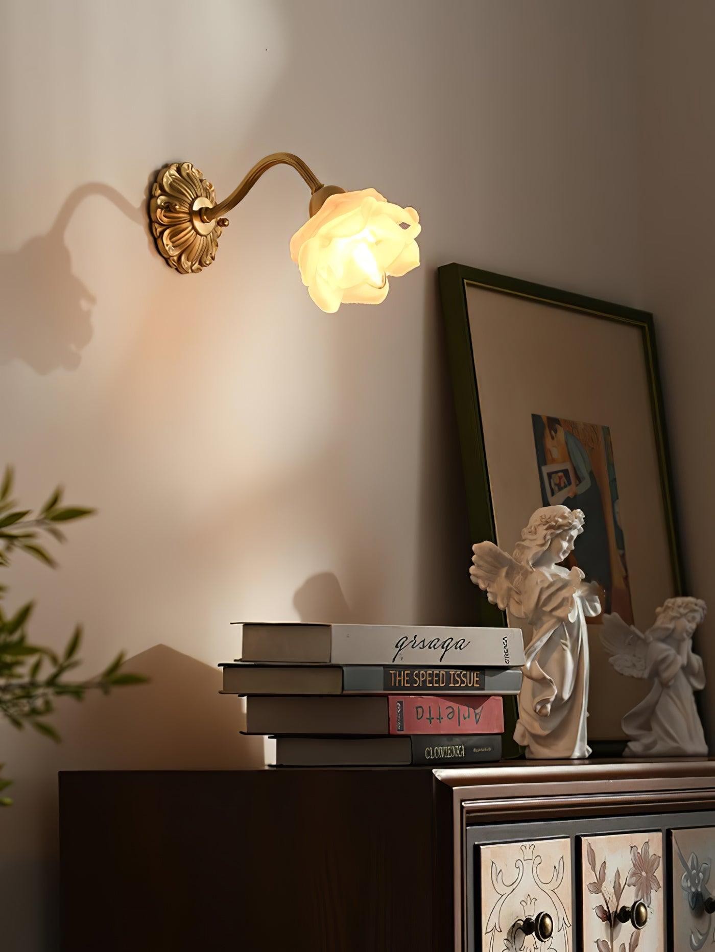 Brass Rose Wall Light M403