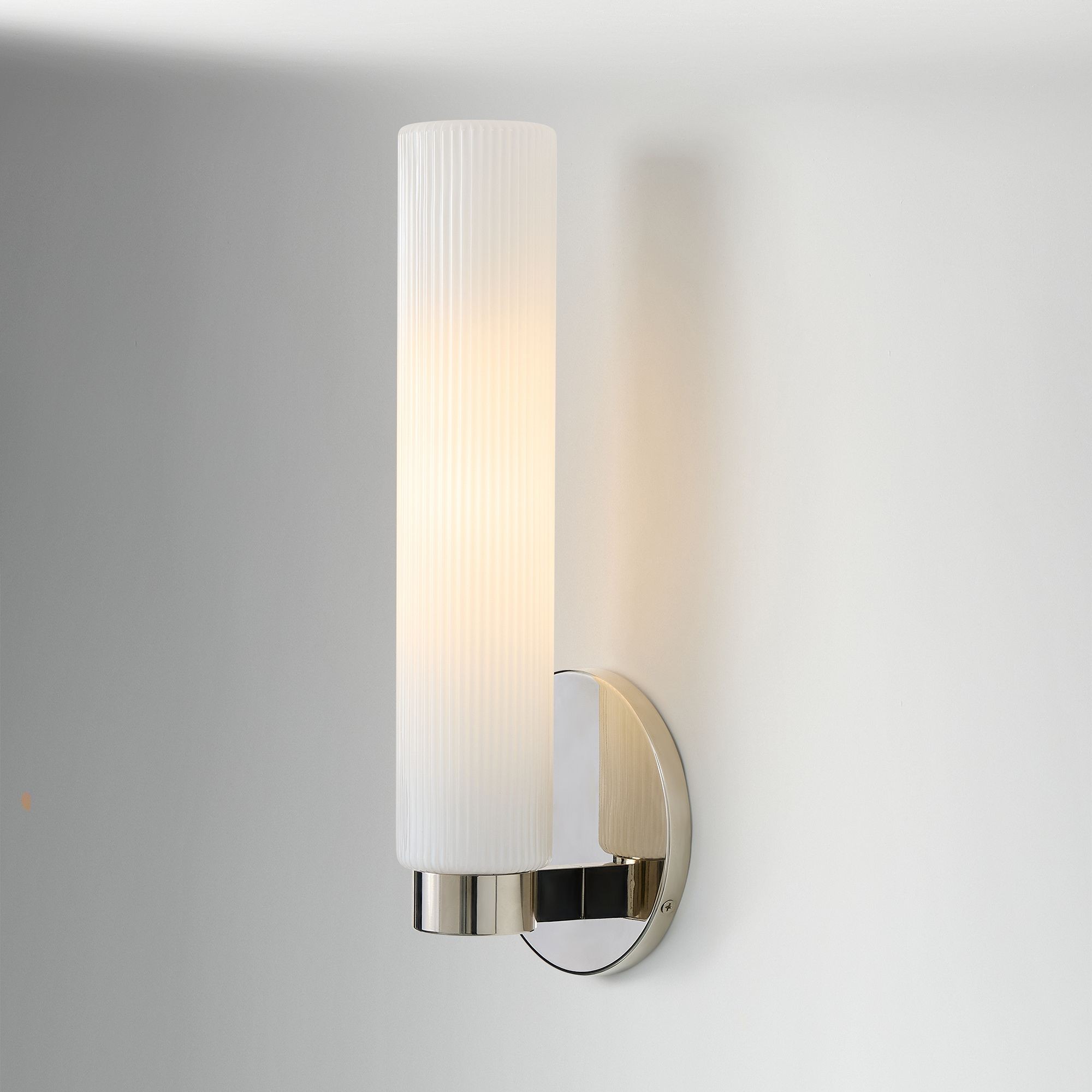 Rivora Fluted Glass Indoor Outdoor Sconce - Modern Wall Light for Home Decor T097