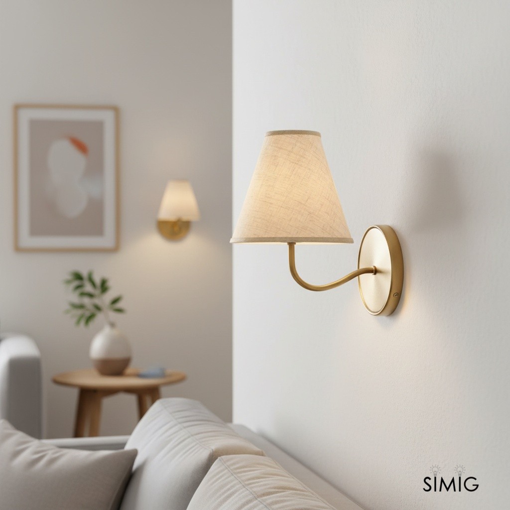 Fibura Sleek Linen Shade Metal Wall Lamp T248