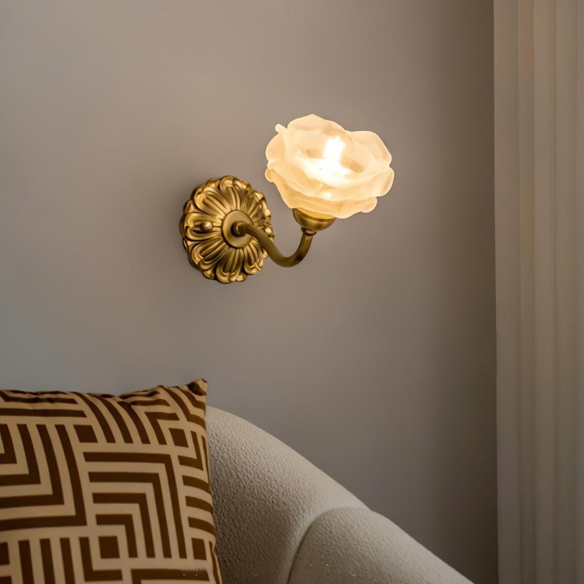 Brass Rose Wall Light M403