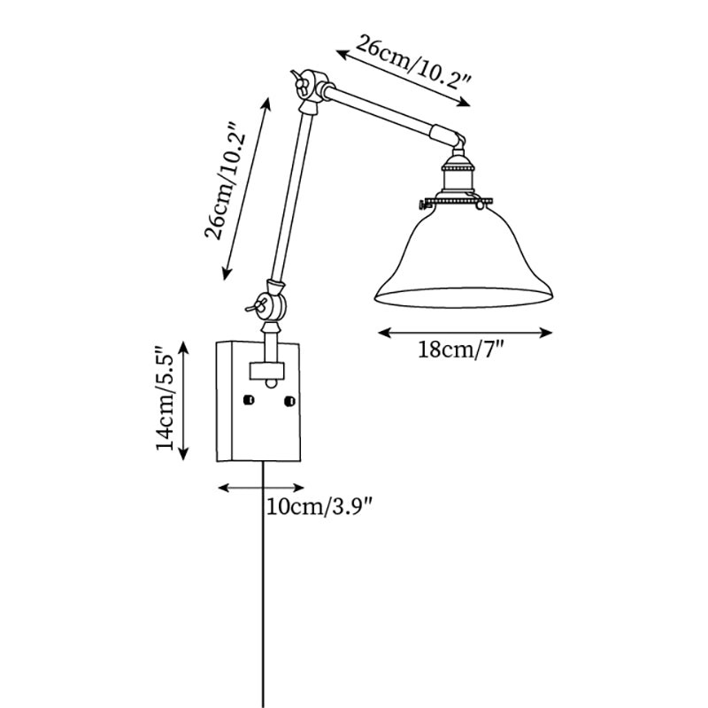 Banker Swing Arm Plug In Wall Light M289