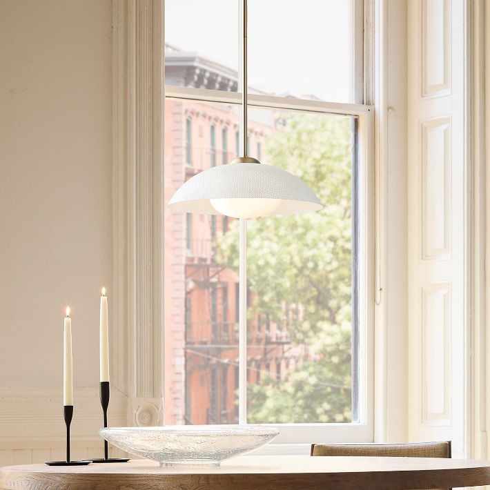 Elorina Pendant Light - Perforated Metal Shade, Champagne Bronze T042