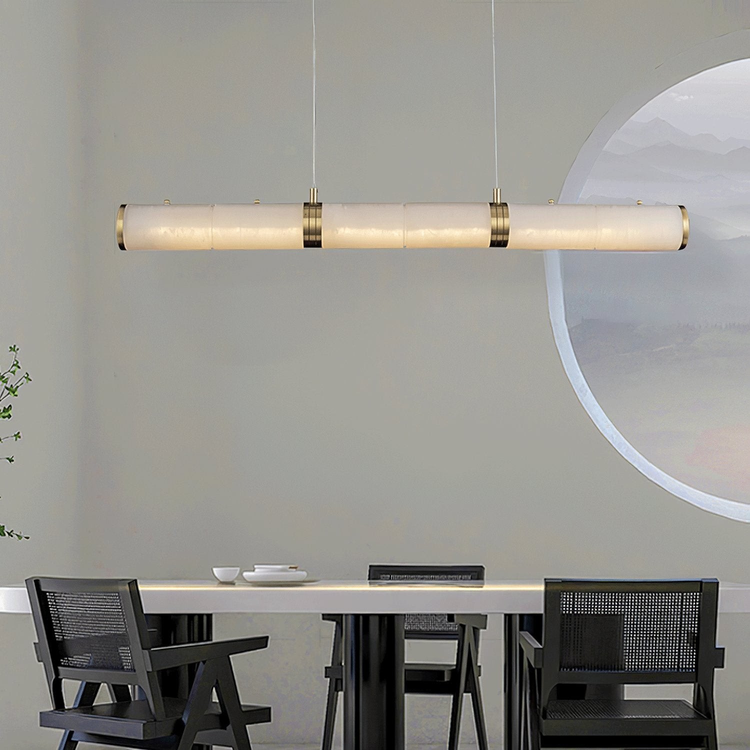 Luxurious Alabaster Beam Pendant Light M96