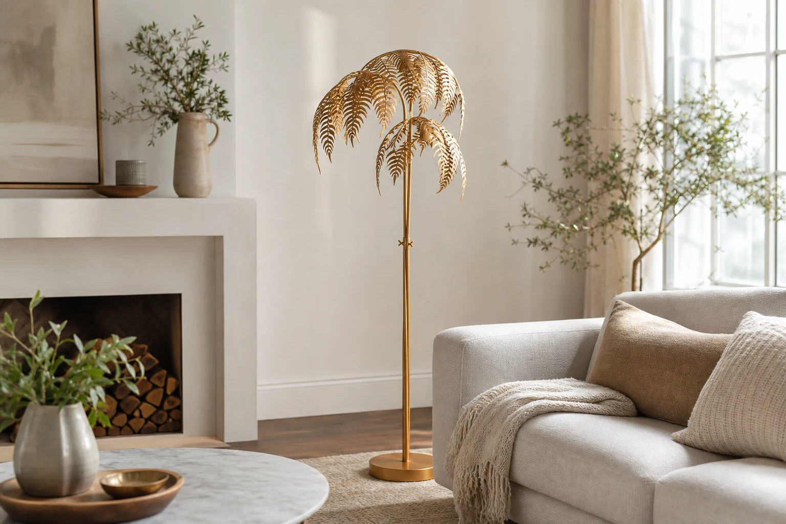 Palmenförmige Tischleuchte im Lifestyle-Stil