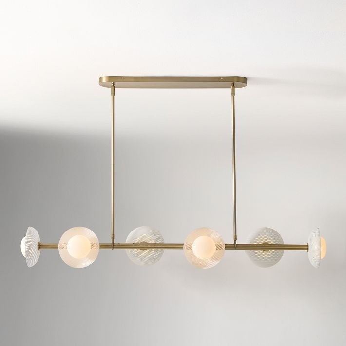 Elorina 6-Light Linear Chandelier - Modern Metal Light Fixture - Dining Room Lighting T006