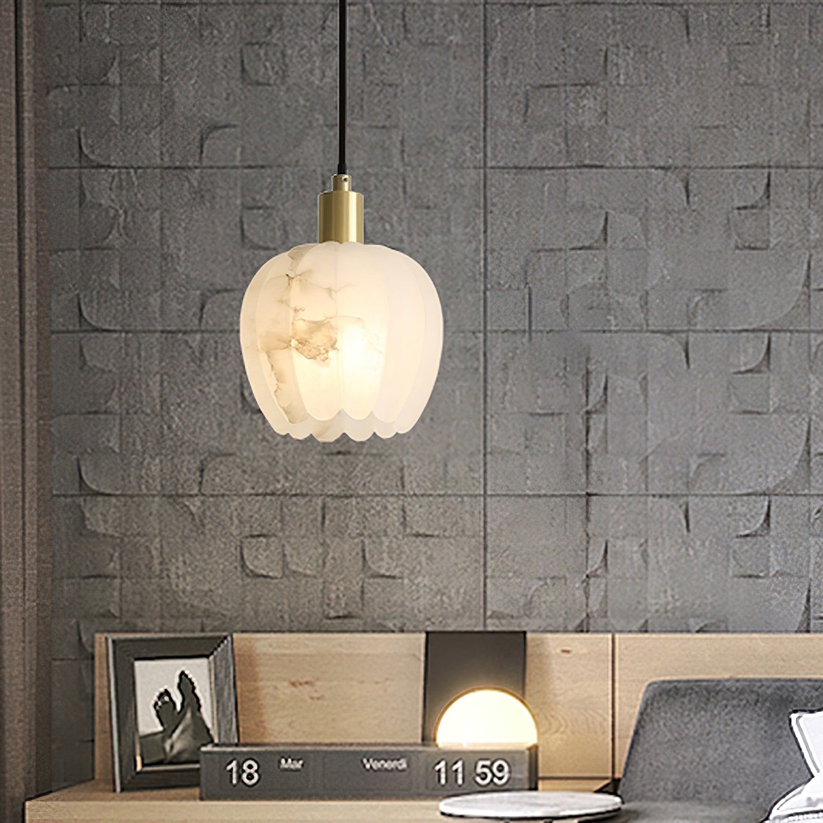 Lilin Alabaster Pendant Light D424