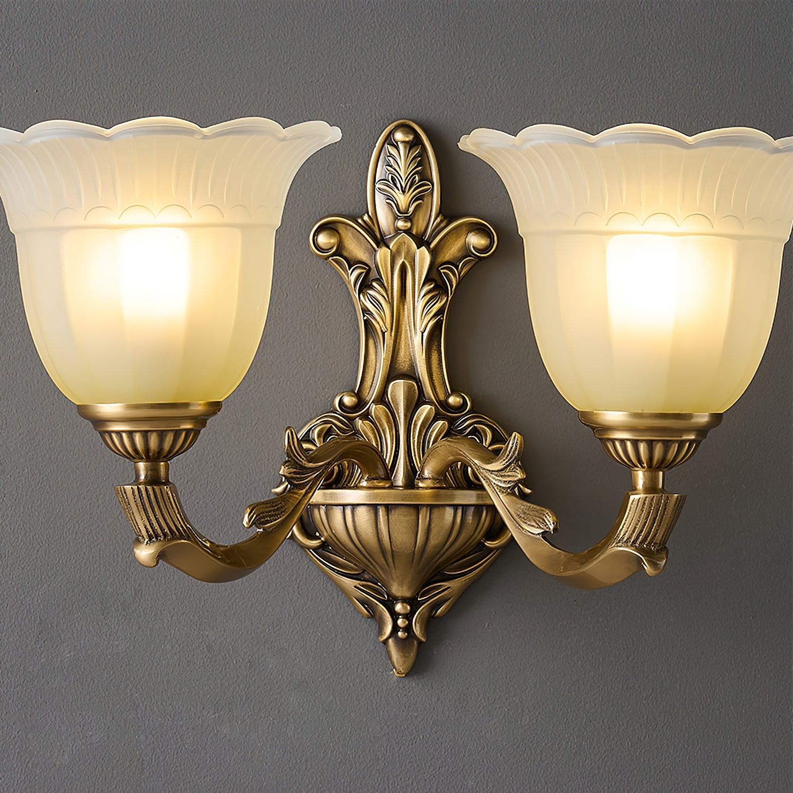 Bloom Flower Brass Sconce D631